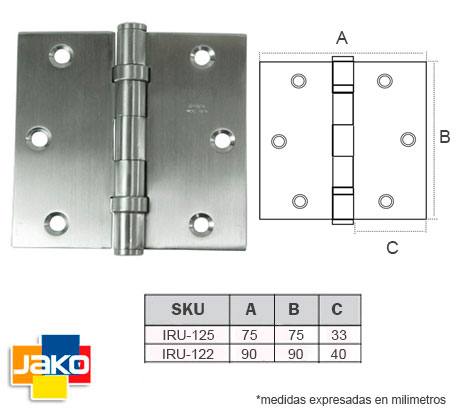 "BISAGRA INOX EMBALERADA": Herrajes Bralle