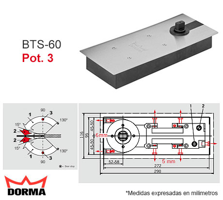 BTS 60 DORMA": Herrajes Bralle