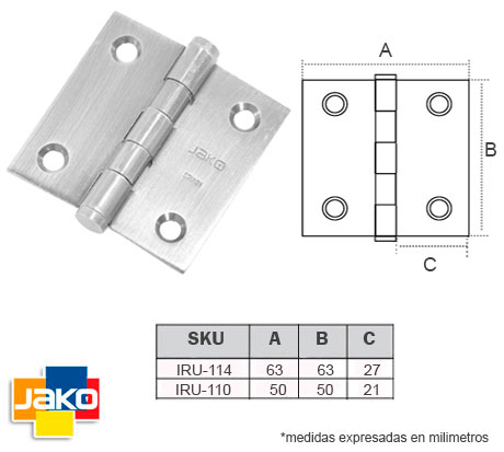"BISAGRA INOX ECO ACERO": Herrajes Bralle
