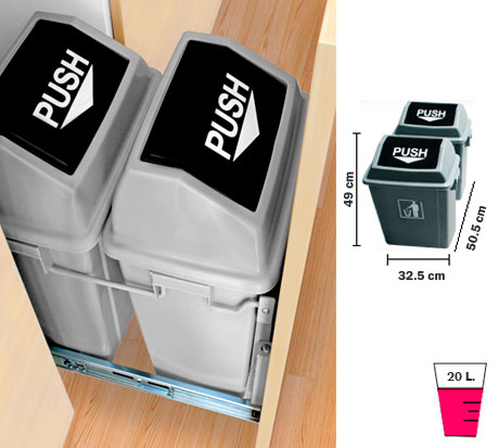 "BOTE DE BASURA DOBLE ECOLOGICO": Herrajes Bralle